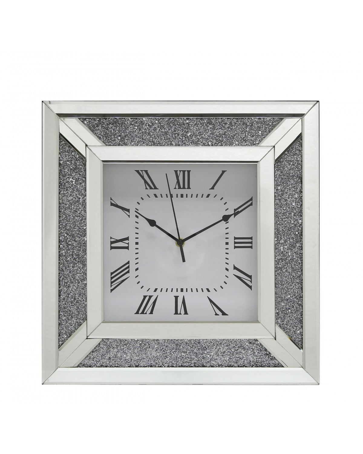 Deco Home Felix 40cm Mirror Gunmetal Sparkle Wall Clock