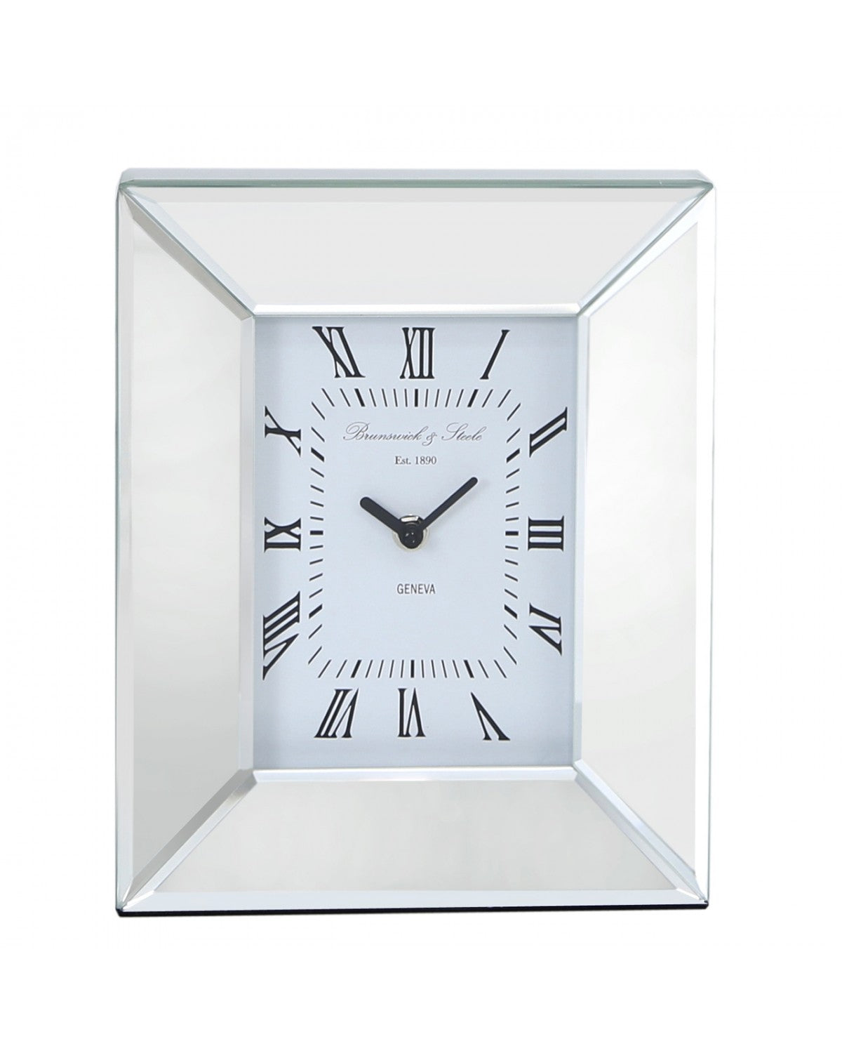 Deco Home Mirrored Box Table Mantle Clock With A Cube Design