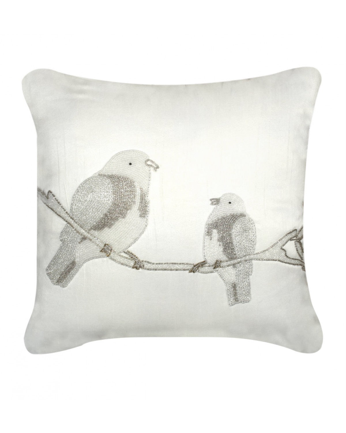 Deco Home Unfilled Birds Cushion Cover Ivory