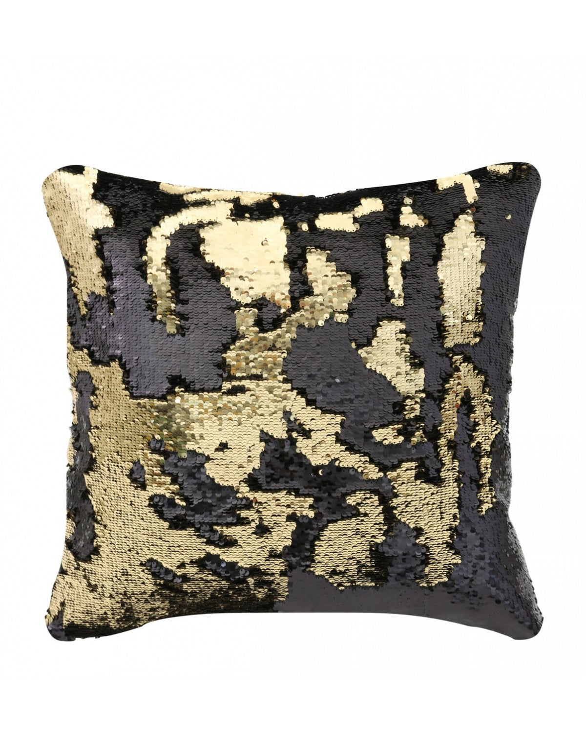 Deco Home Black And White Mermaid Sequin Cushion Large Gold