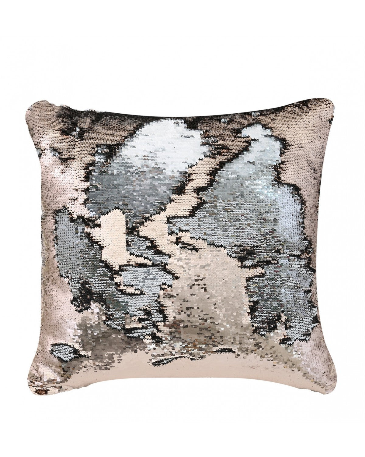 Deco Home Silver Rose Gold Mermaid Sequin Cushion Large Silver