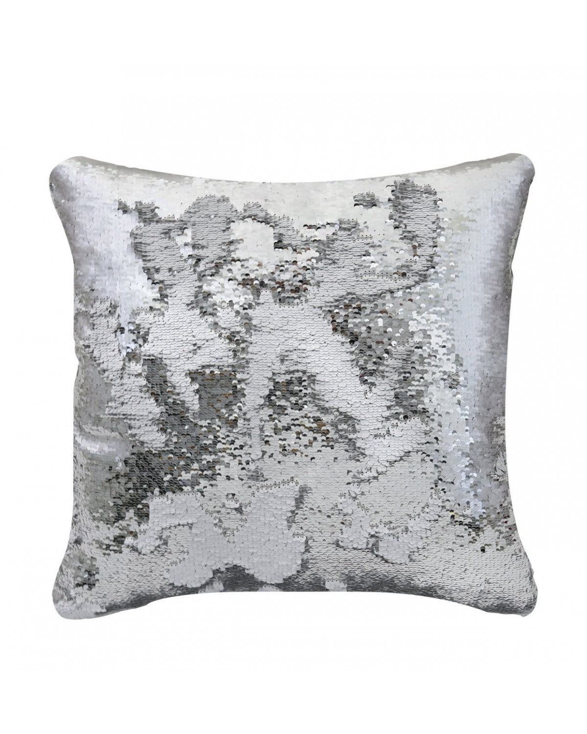 Deco Home Silver And White Mermaid Sequin Cushion Large White