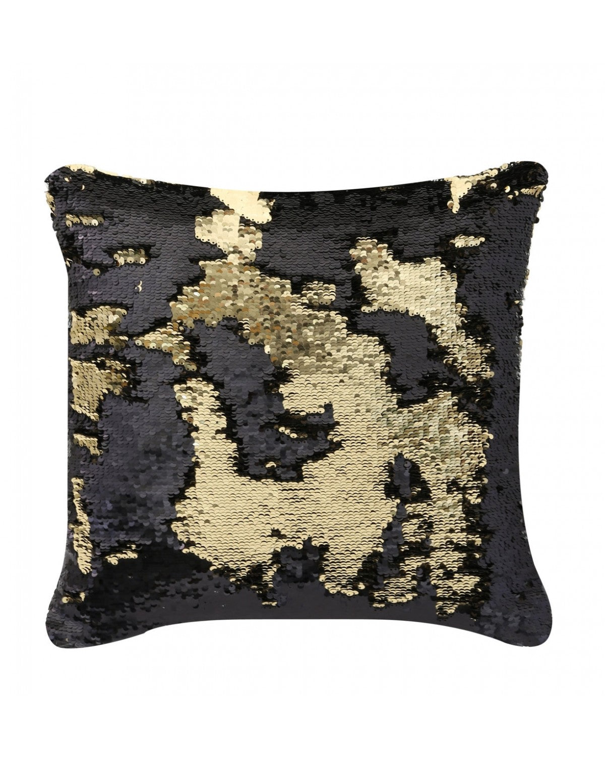Deco Home Black Gold Two Tone Sequin Siren Cushion Gold