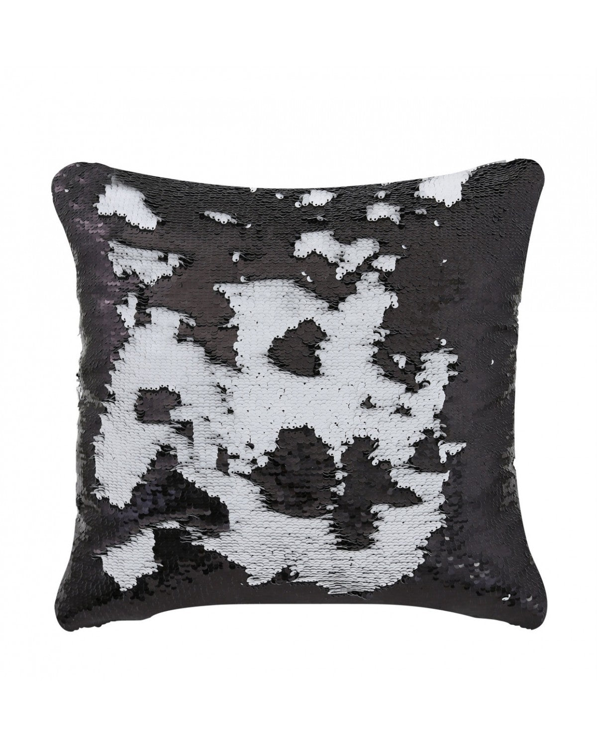 Deco Home Black Gold Two Tone Sequin Siren Cushion White