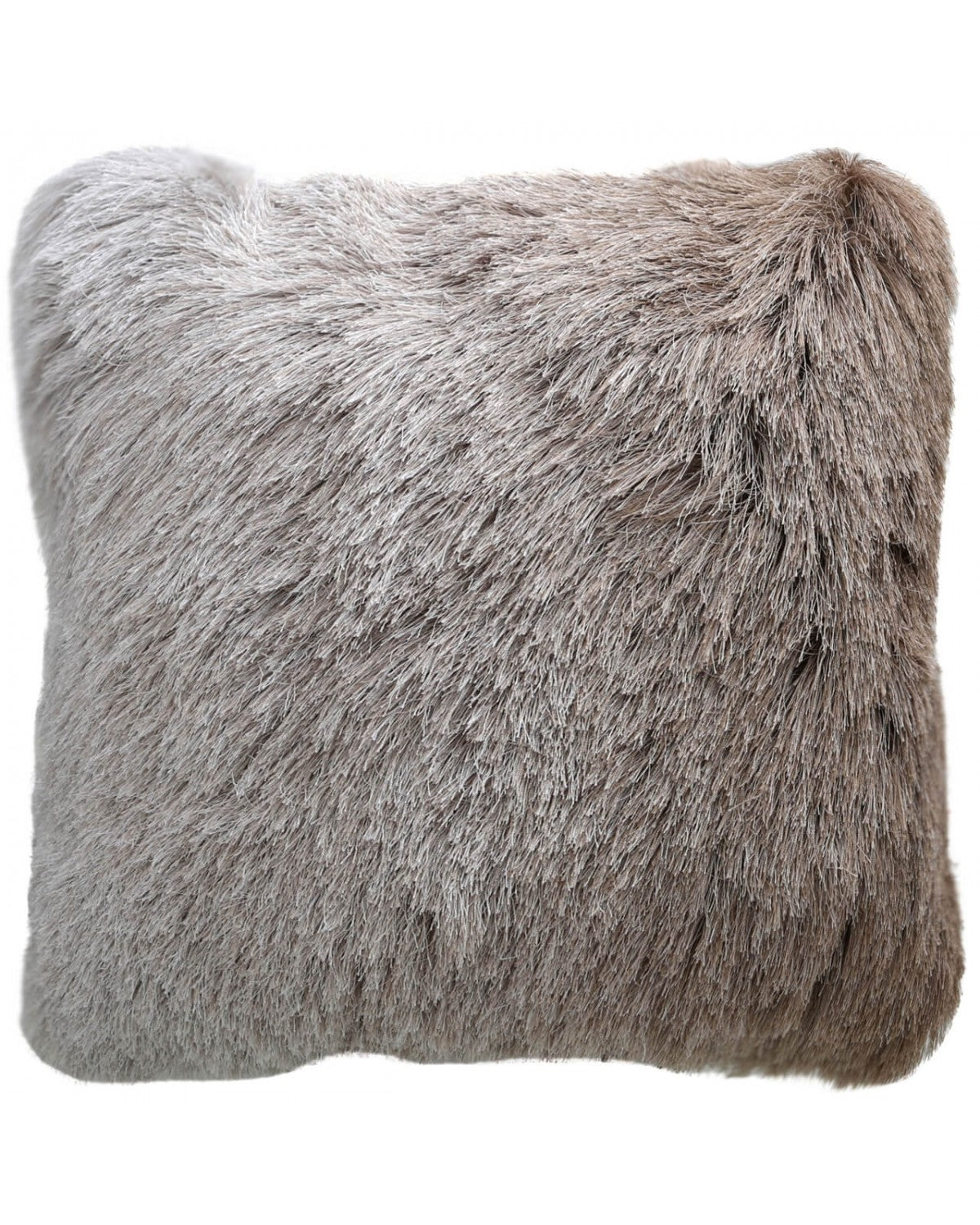 Deco Home Fluffy Beige Silver Ombre Cushion Silver