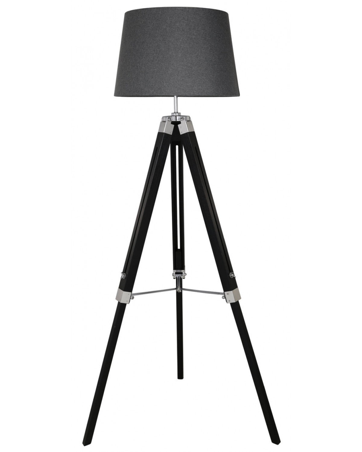 Deco Home Black Hollywood Floor Lamp With Charcoal Shade Natural