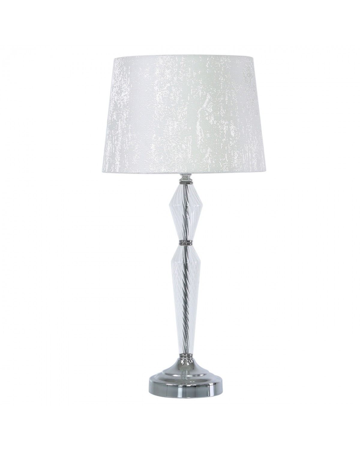 Deco Home 58cm Metal And Glass Table Lamp With White Cotton Shade