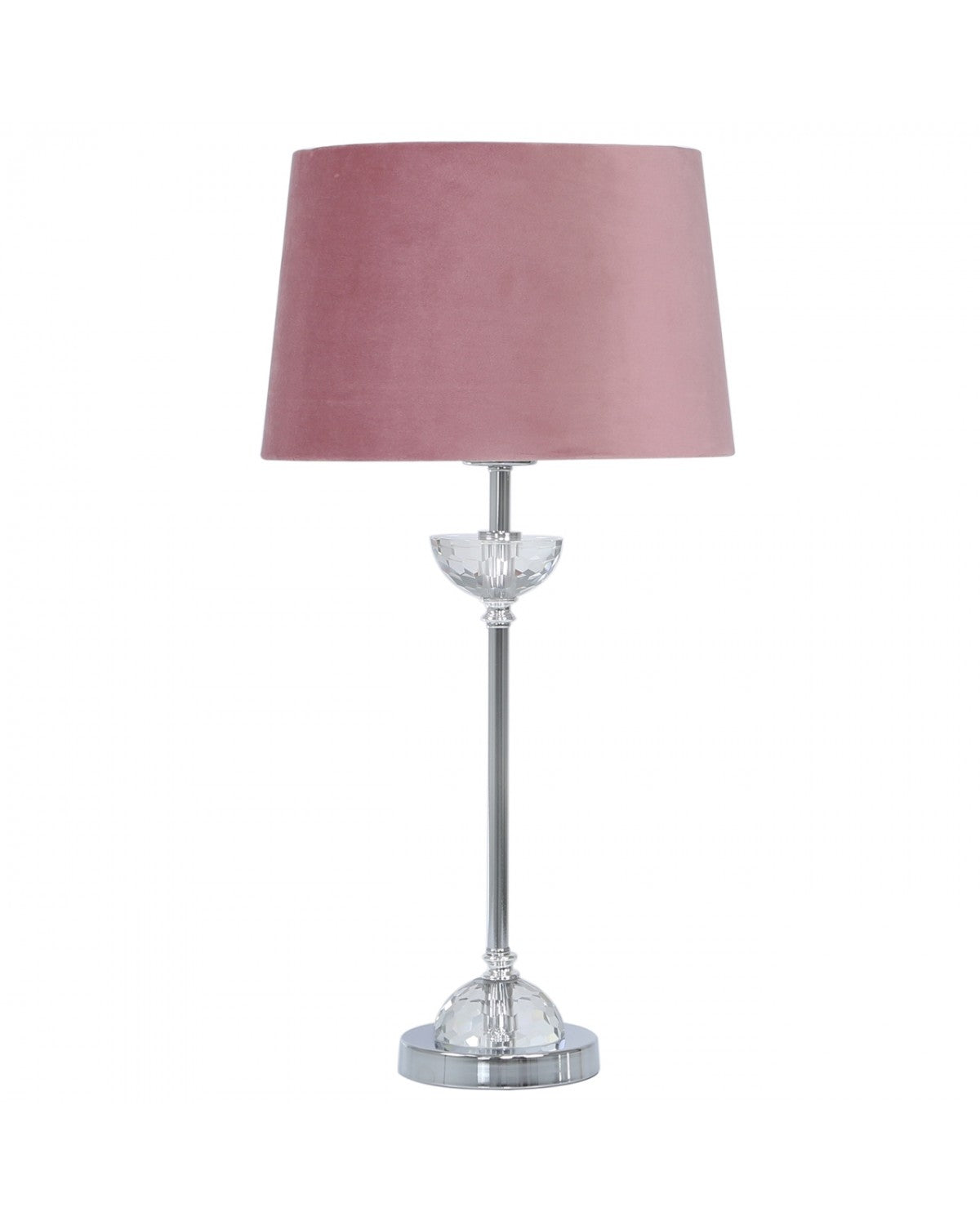 Deco Home 545cm Metal And Glass Table Lamp With Pink Velvet Shade