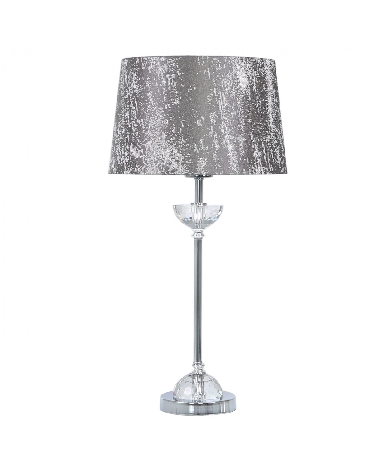 Deco Home 545cm Metal And Glass Table Lamp With Taupe Cotton Shade