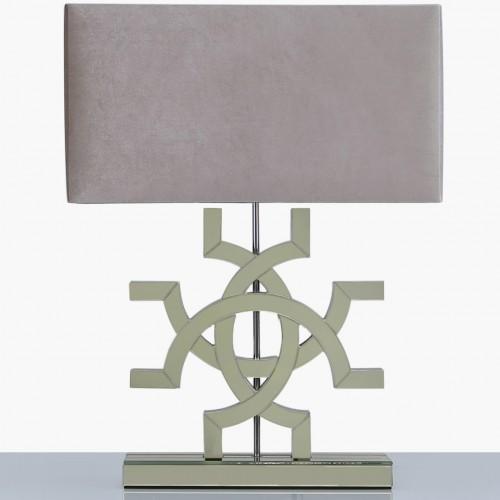 Deco Home Athos Gold Glass Table Lamp With Grey Shade Gold