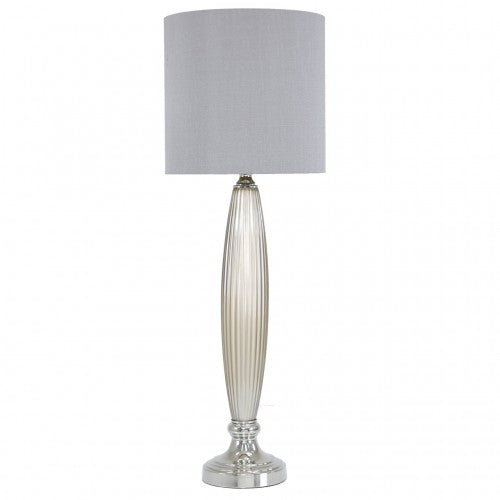 Deco Home Taupe Pearl Glass Table Lamp With Grey Shade Grey