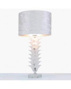 Deco Home Fancy Crystal Table Lamp With Textured White Shade