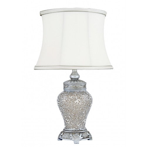 Deco Home Champagne Sparkle Mosaic Regency Table Lamp With Ivory Shade