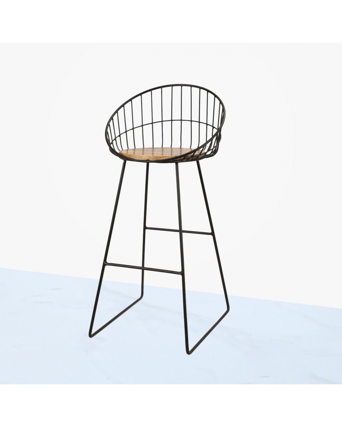 Deco Home Panindra Black And Natural Bar Stool Black