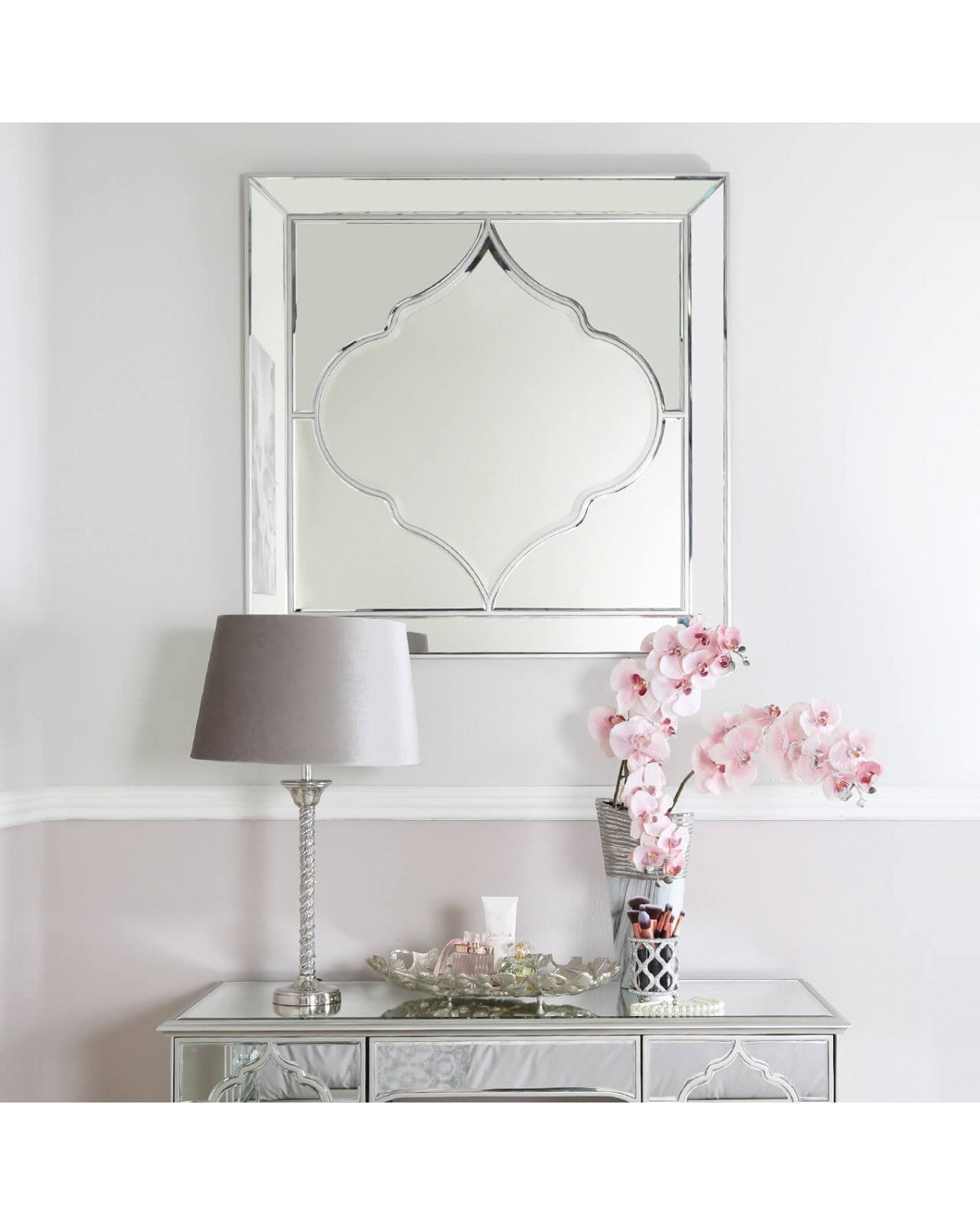 Deco Home Sahara Marrakech Moroccan Mirrored Silver Large Wall Mirror