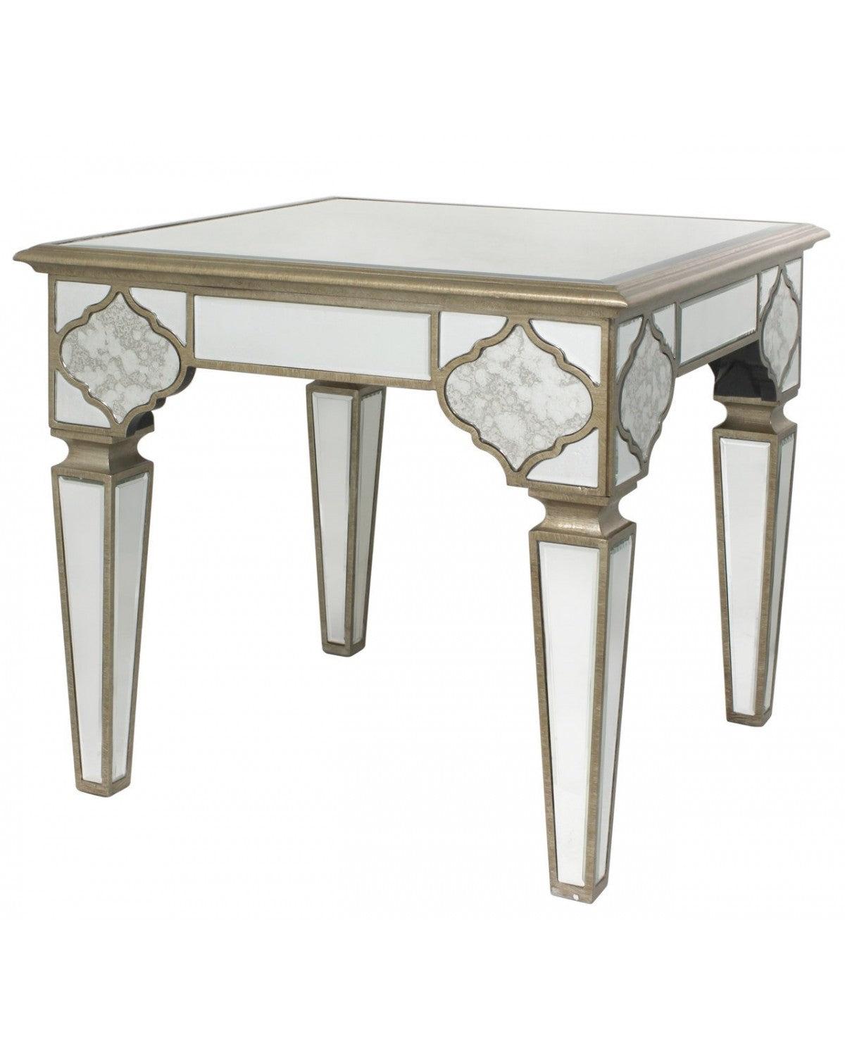 Deco Home Sahara Marrakech Moroccan Gold Mirrored Square End Table