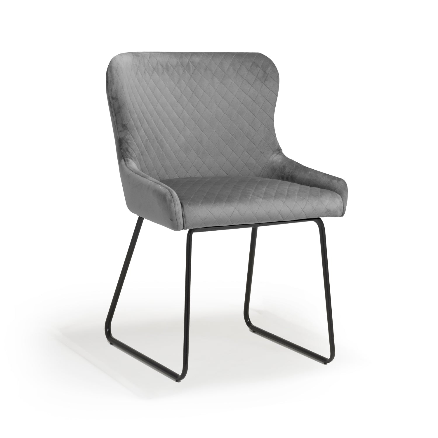 Shankar Galway Brushed Velvet Grey Dining Chair 2pk