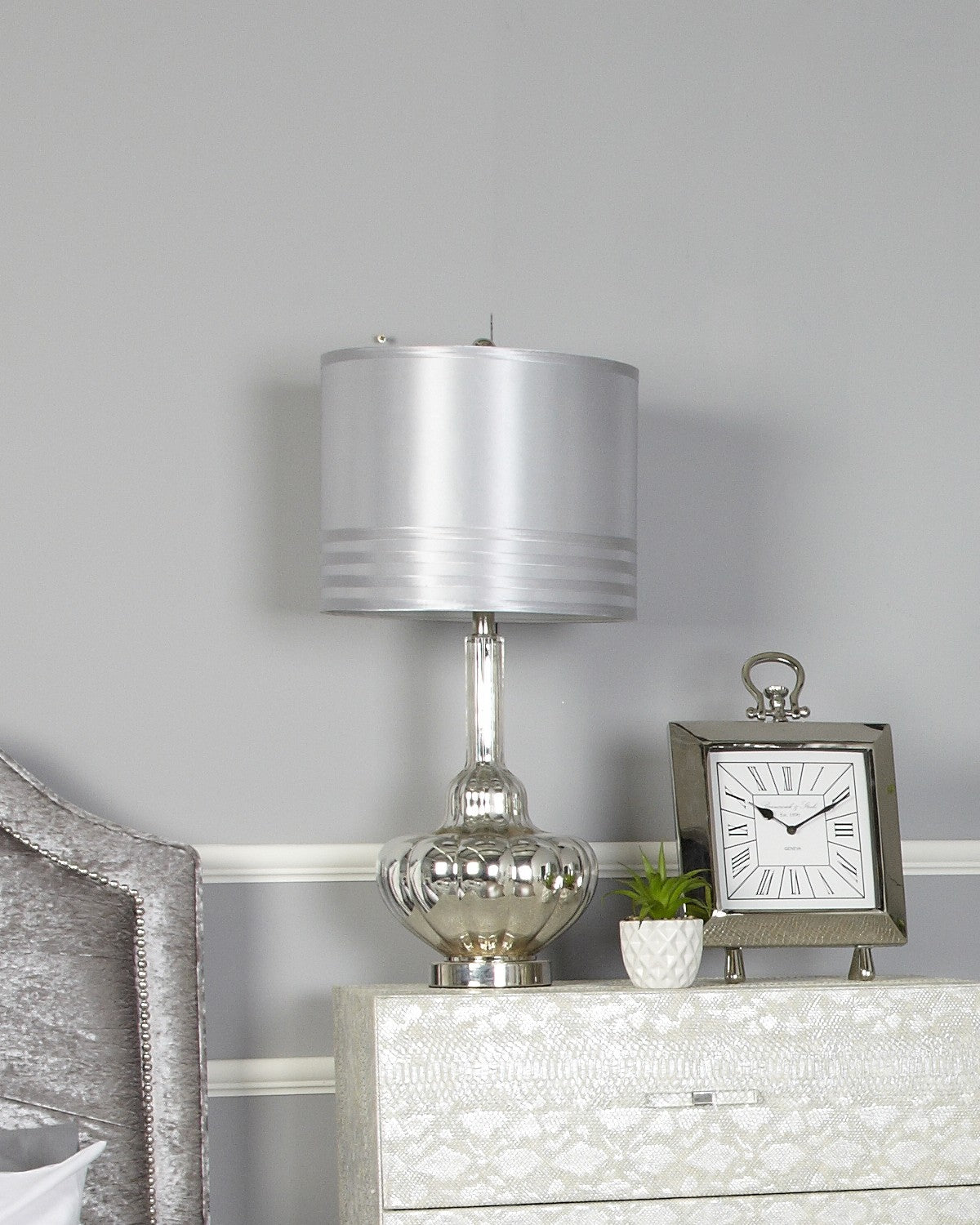 Deco Home Silver Glass Silver Table Lamp