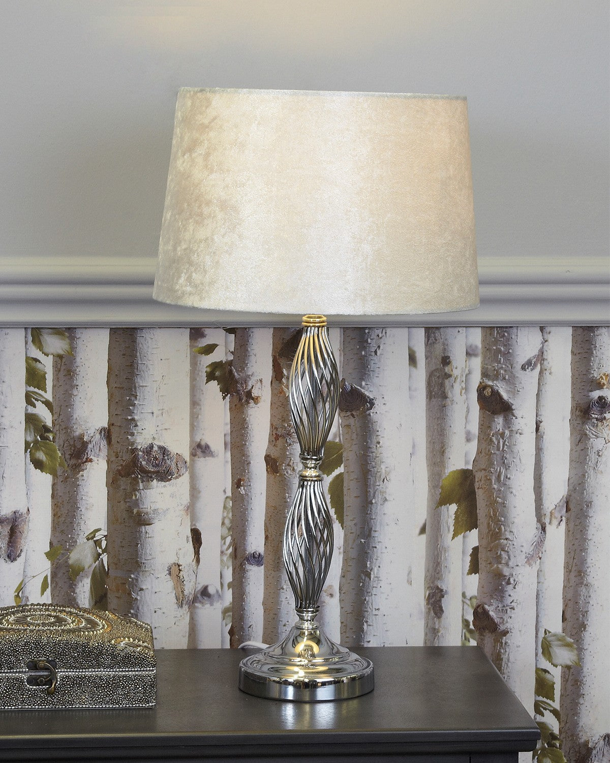 Deco Home Wire Ball Table Lamp With Ivory Shade