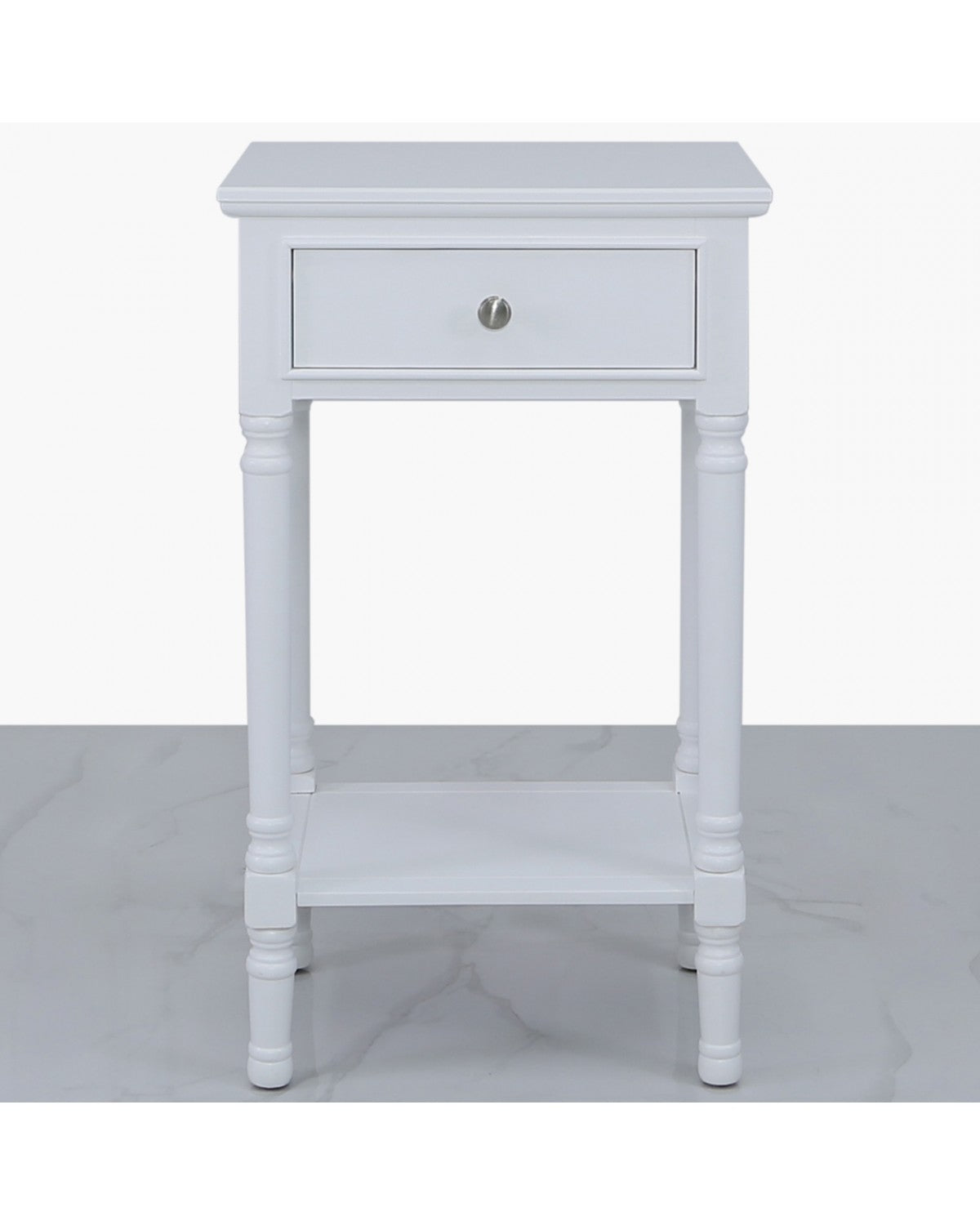 Deco Home Arabella White Wood Large 1 Drawer Telephone Table Side Table