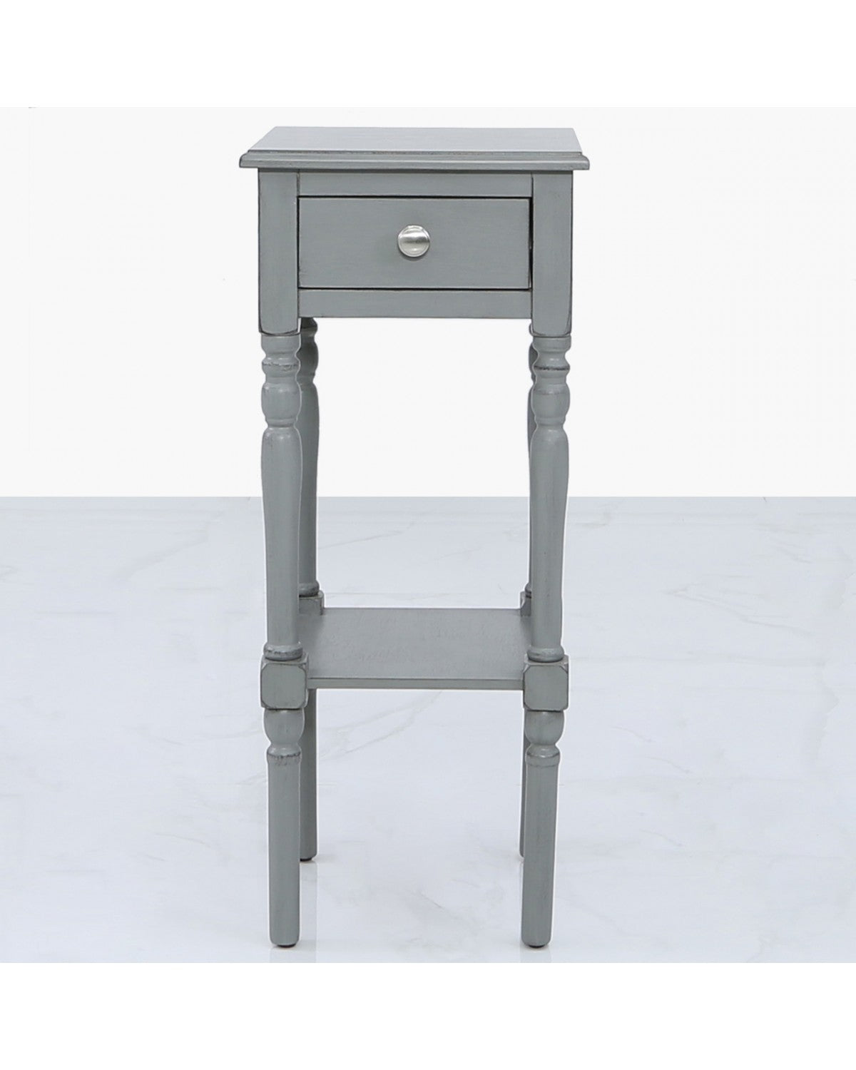 Deco Home Arabella Grey Wood Small 1 Drawer Telephone Table Side Table