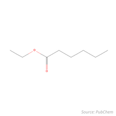 estructura química del caproato de etilo