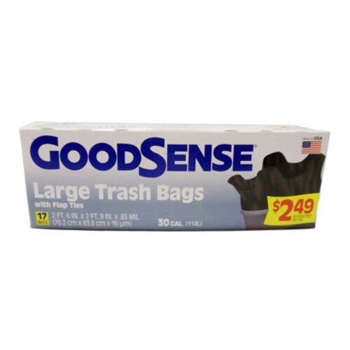 Good Sense Flap Tie Trash Bags with Lemon Scent - 13 Gal