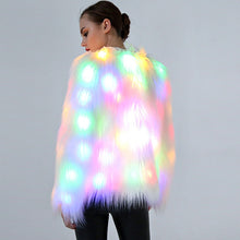 Load image into Gallery viewer, LED Light Fur Coat Women Rainbow
