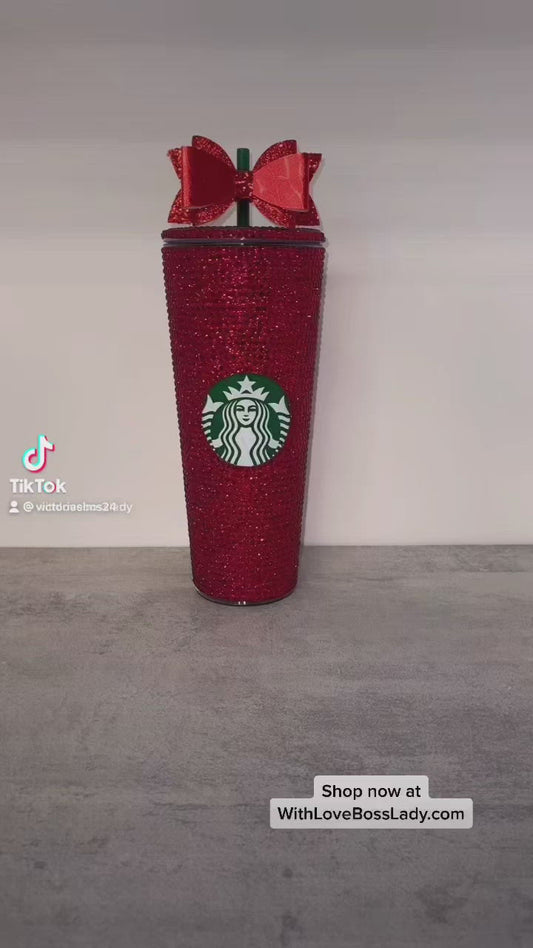 Starbucks Reusable Cold Cup Tumbler with Red Crystals – With Love