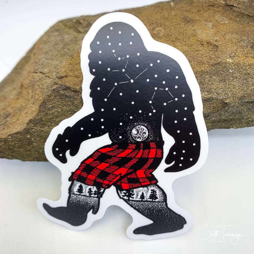Bigfoot Sasquatch Plaid Shorts Vinyl Sticker Decal