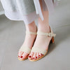 Simple Solid Color Chunky Heel PU Sandals