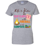 Life is better in Flip Flops with Fireball at the Campsite