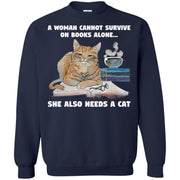 A woman cannot survive on books alone she also needs a cat