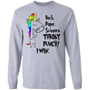 Unicorn Rock paper scissors throat punch I win