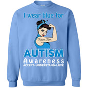 I wear blue for Autism awareness accept understand love