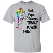 Unicorn Rock paper scissors throat punch I win