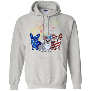 4th Of July Three Corgi American Flag shirt