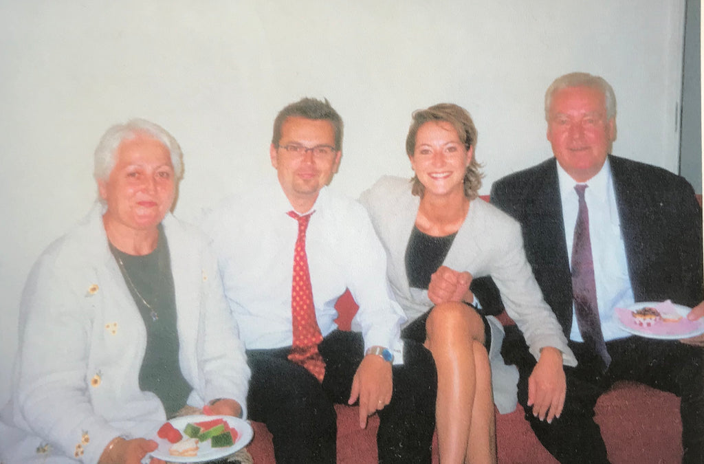 The first time (and last time) our family was re-united after my parents divorced in 1988. My mum Mira, my brother Daniel, me and my dad Zlatko in 2002.