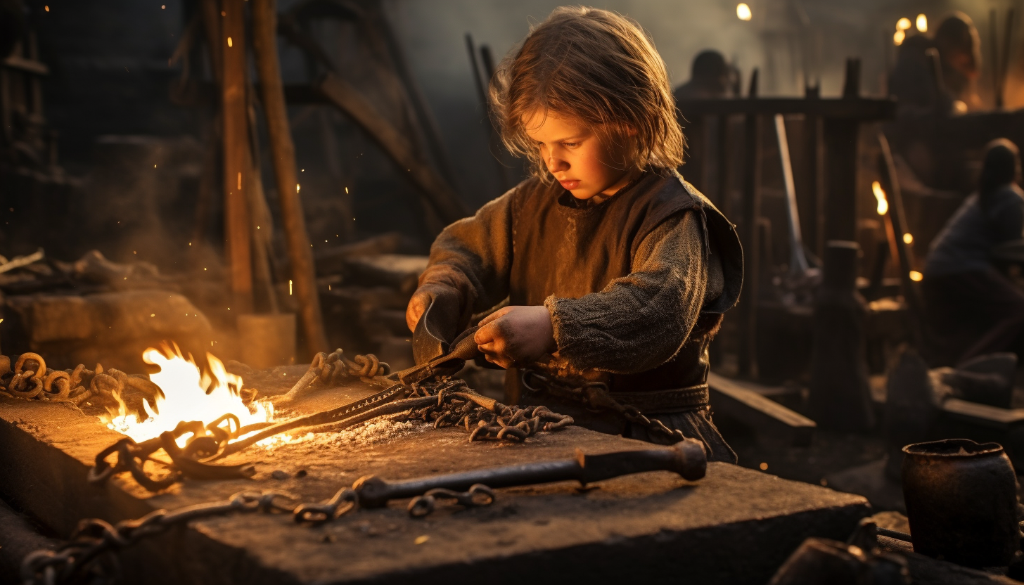 Apprenti forgeron orfèvre joailler de 9 ans