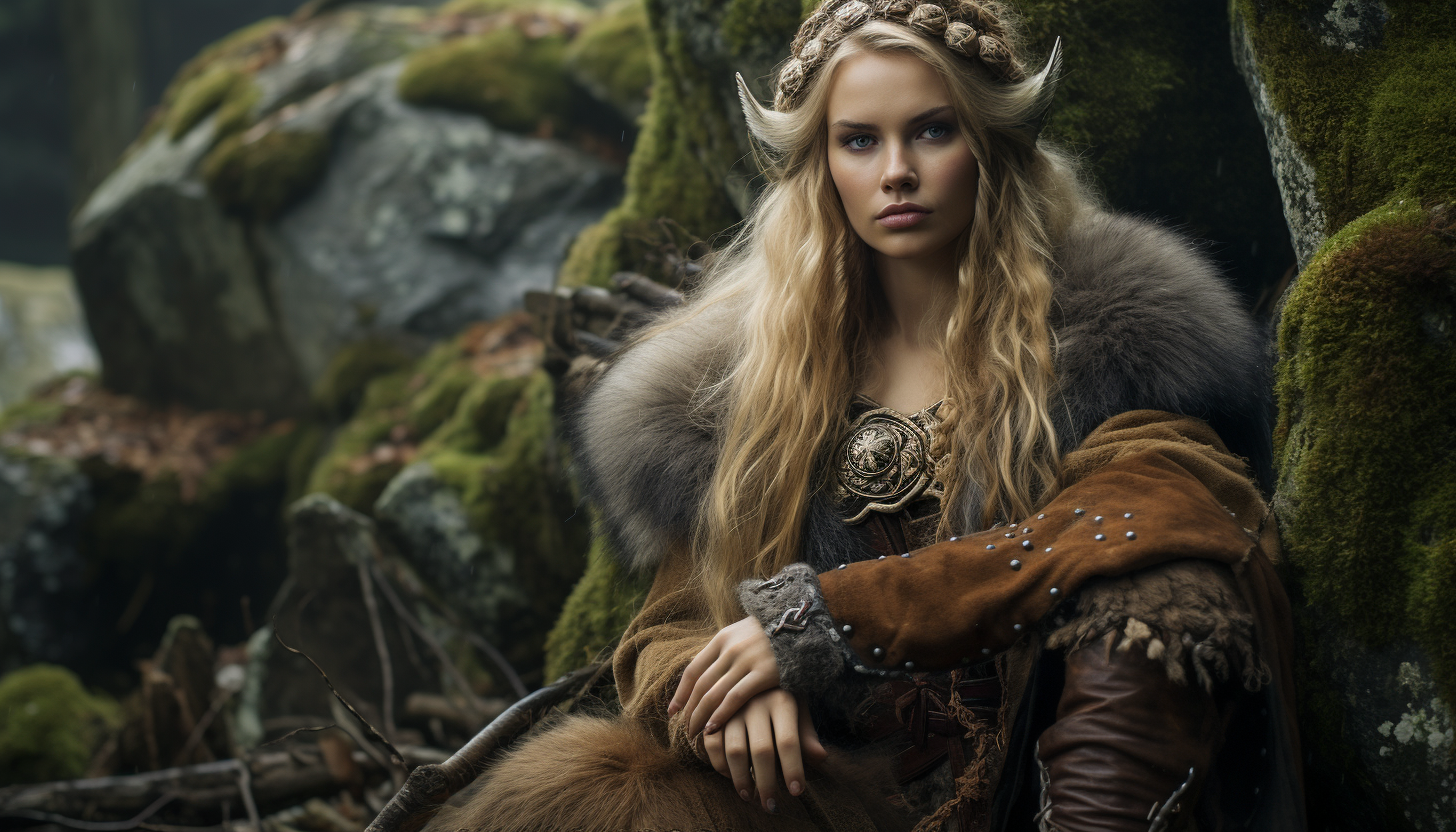 Déesse viking Freyja dans la nature