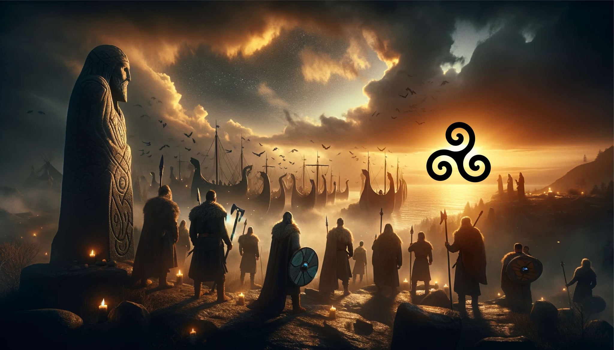 Voici une illustration représentant le crépuscule de l'ère viking, avec le triskel en témoin silencieux de cette transition historique.