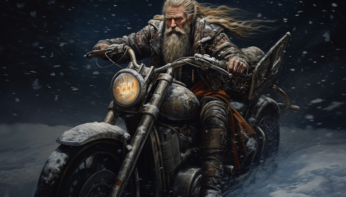 Biker viking portant un bracelet homme argent