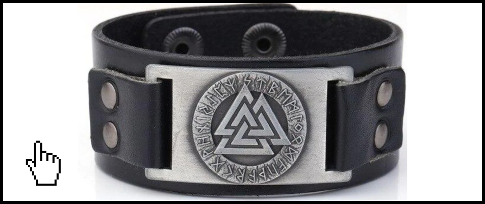 Bracelet viking Valknut et runes