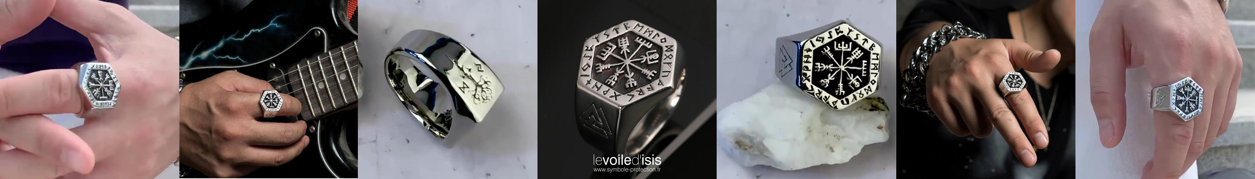 chevalières vikings vegvisir, runes, valknut, yggdrasil