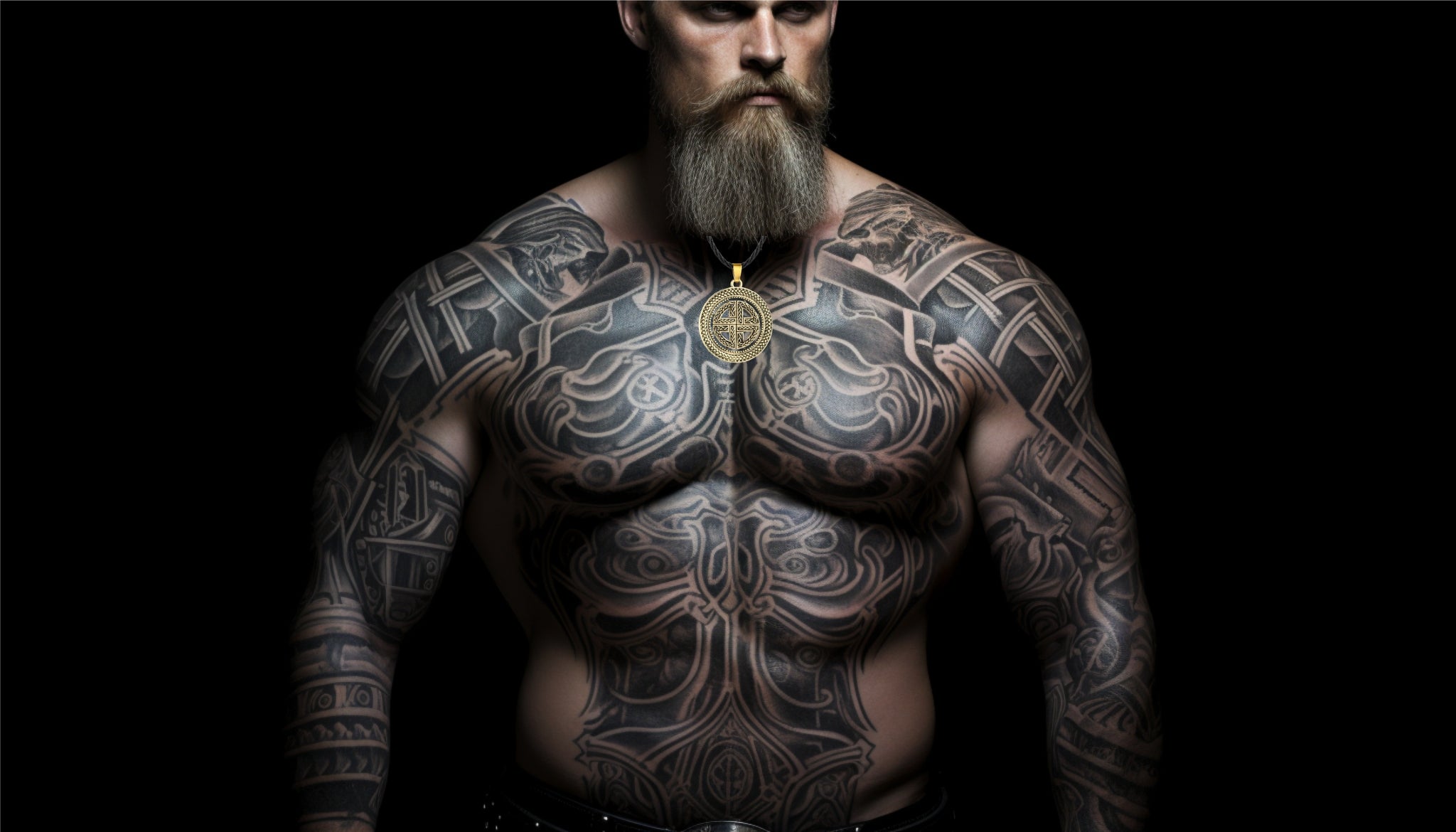 viking portant un pendentif svastika