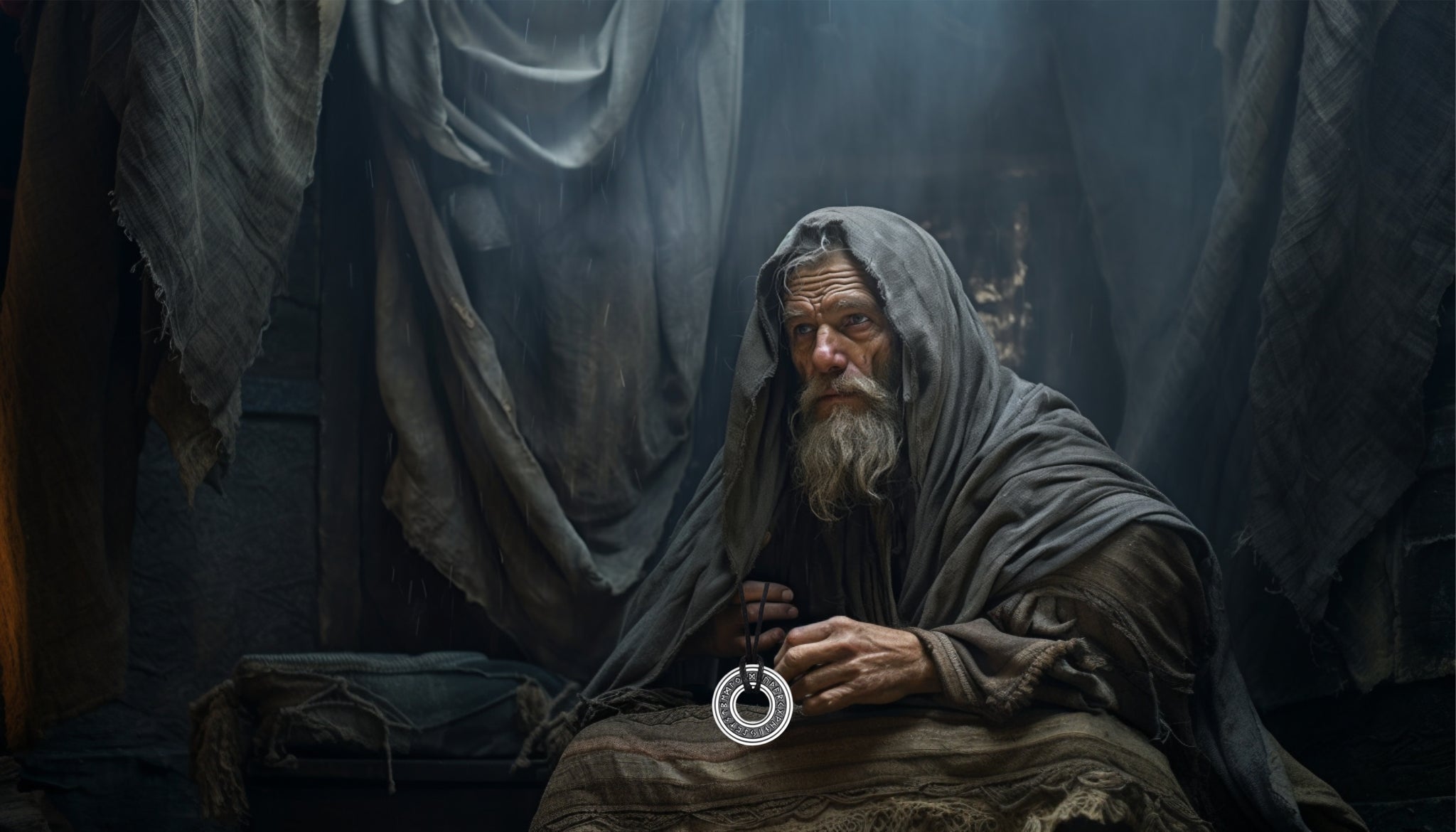 Le vieux sage et le pendentif viking des runes