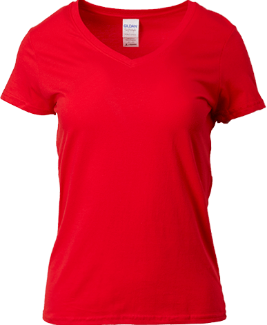 red v neck t shirt