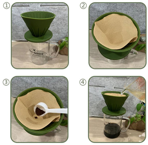 Tutoriel d'utilisation porte filtre à café en silicone
