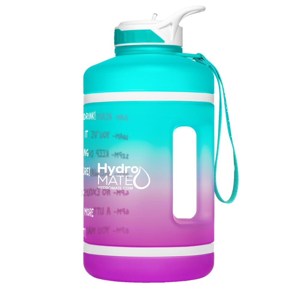 HydroMATE 32 oz Water Bottle with Time Markers Flip Top - HydroMate