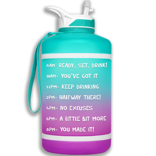 Half Gallon Water Bottle with Times Pink Turquoise